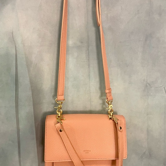 waitlisted like new Angela Roi Eloise satchel in coral pink. Vegan luxury - Picture 7 of 11